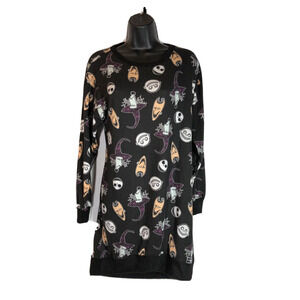 Nightmare Before Christmas Dress Nightgown XS Disney Black Jack Skellington